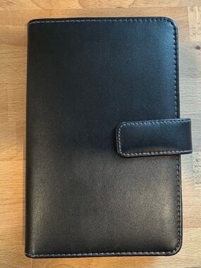 Milano Faux Leather Black Business Card Holder 72 Cards w/Magnetic Strap Close